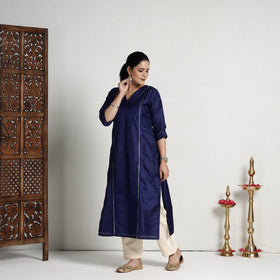 Buy Ethnic Plain Pure Silk Kurta for Women