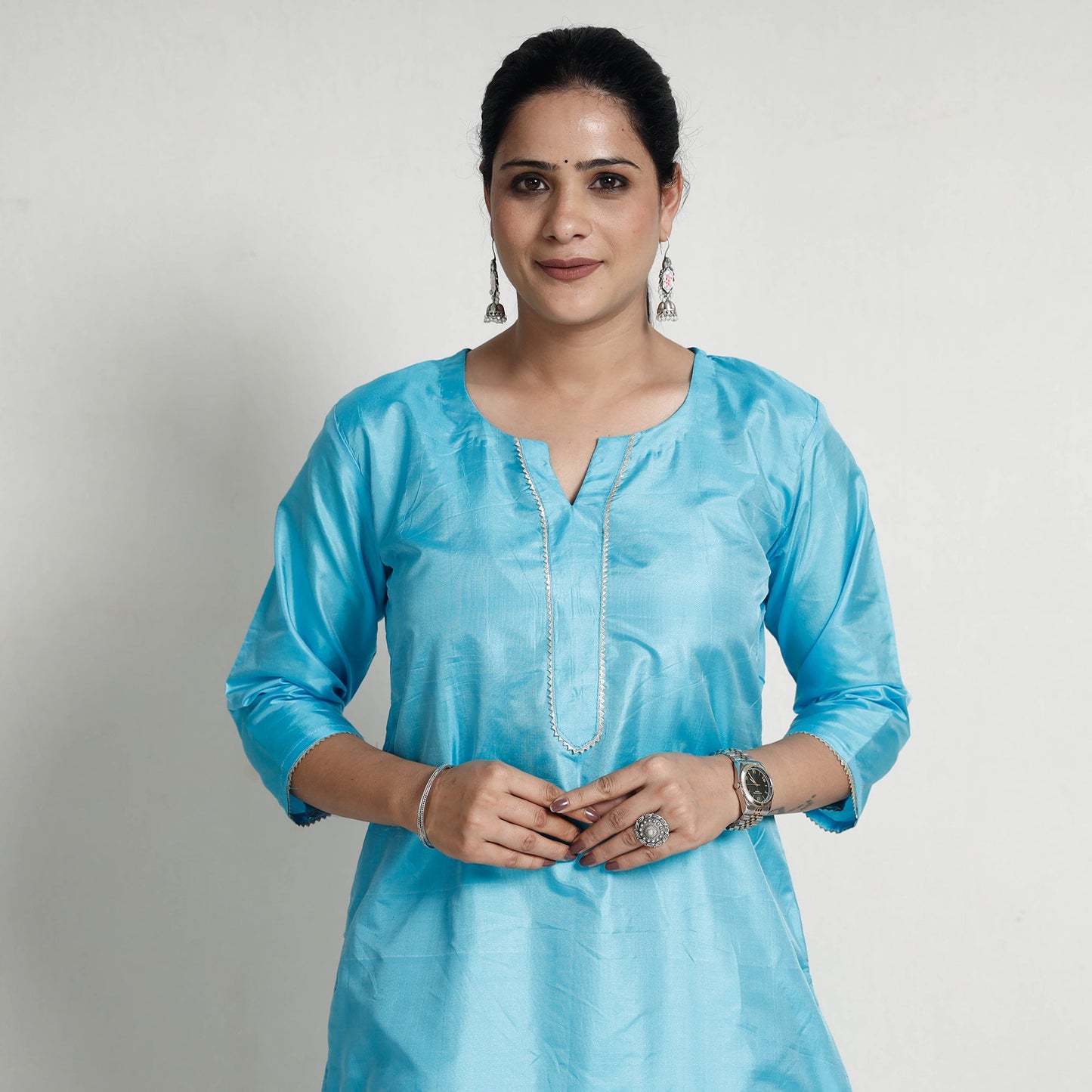 plain silk kurta