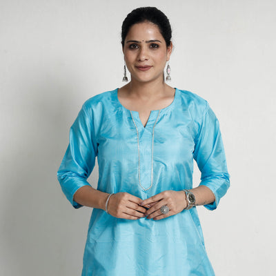 plain silk kurta