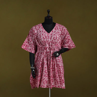 Hand batik cotton medium kaftan 50 - handcrafted