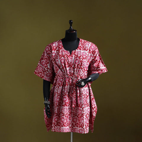 Hand batik cotton medium kaftan 29 - handcrafted