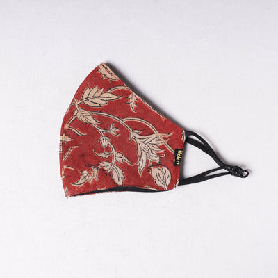  Kalamkari Block Printed Cotton 3 Layer Snug Fit Face Cover 