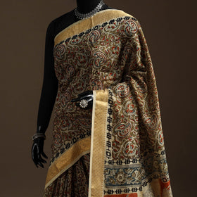 Multicolor - natural dyed pedana chanderi silk kalamkari