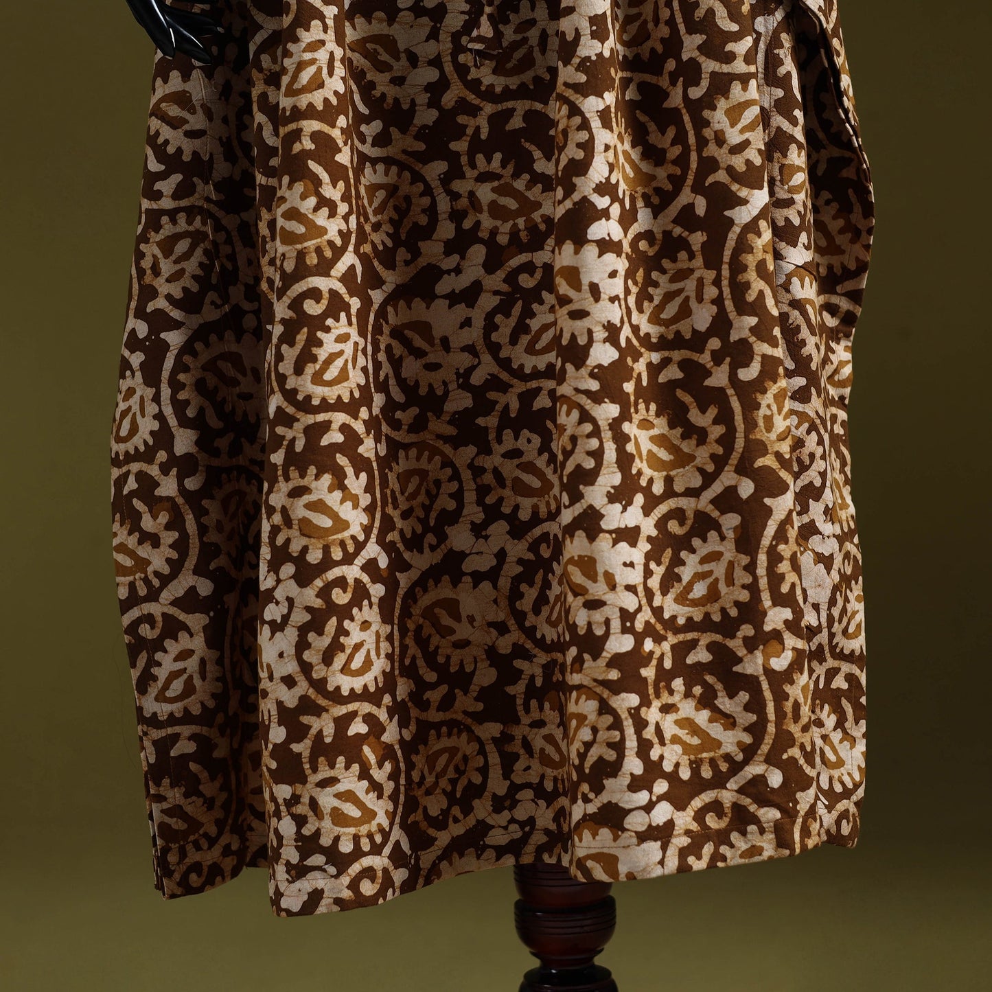 Hand batik cotton long kaftan 01 - handcrafted