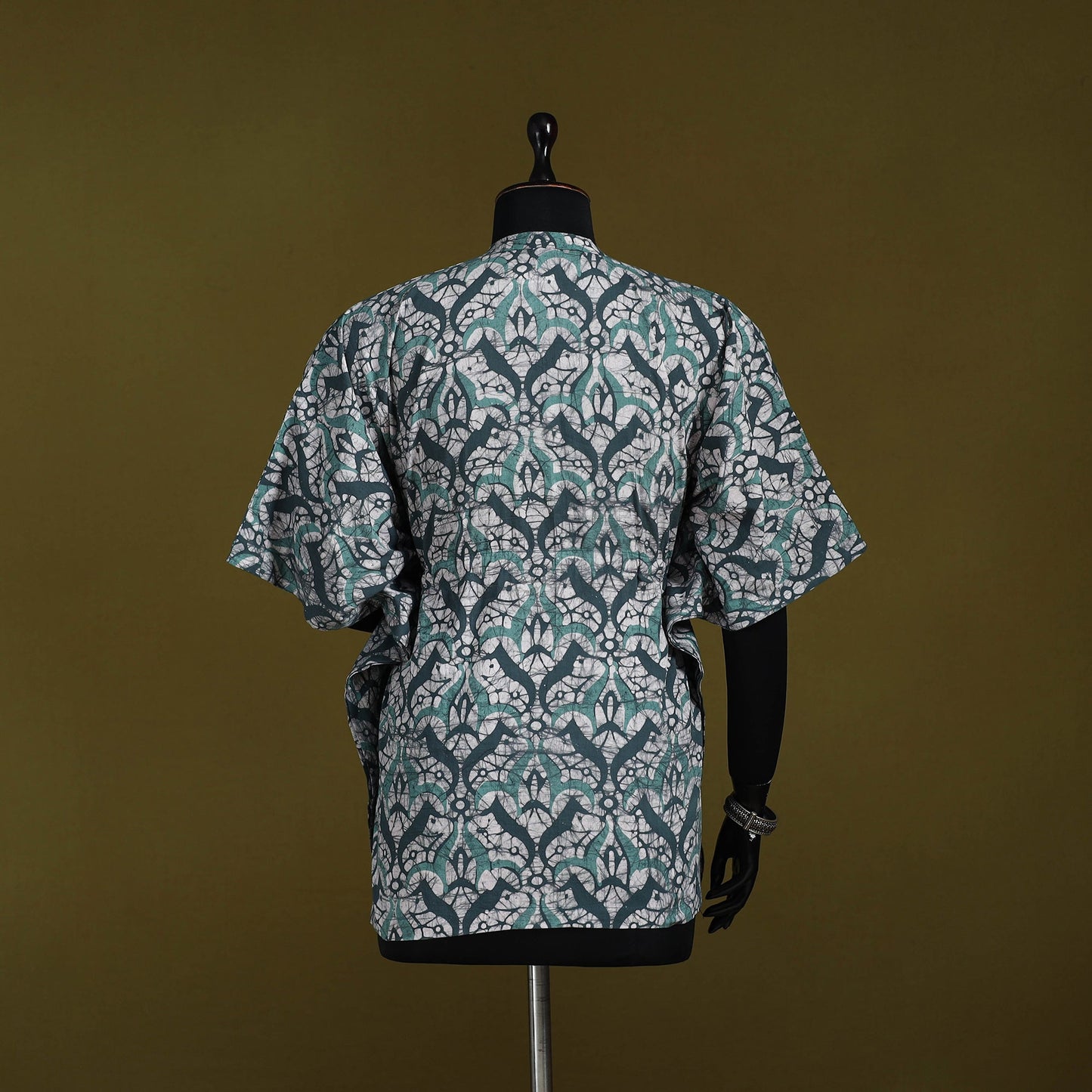 Hand batik cotton short kaftan 40 - handcrafted