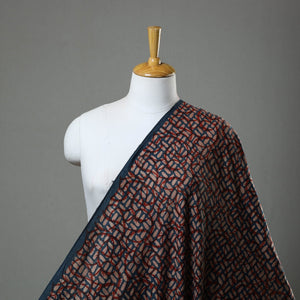  Multicolor Mulberry Silk Akola Hand Block Print Fabric