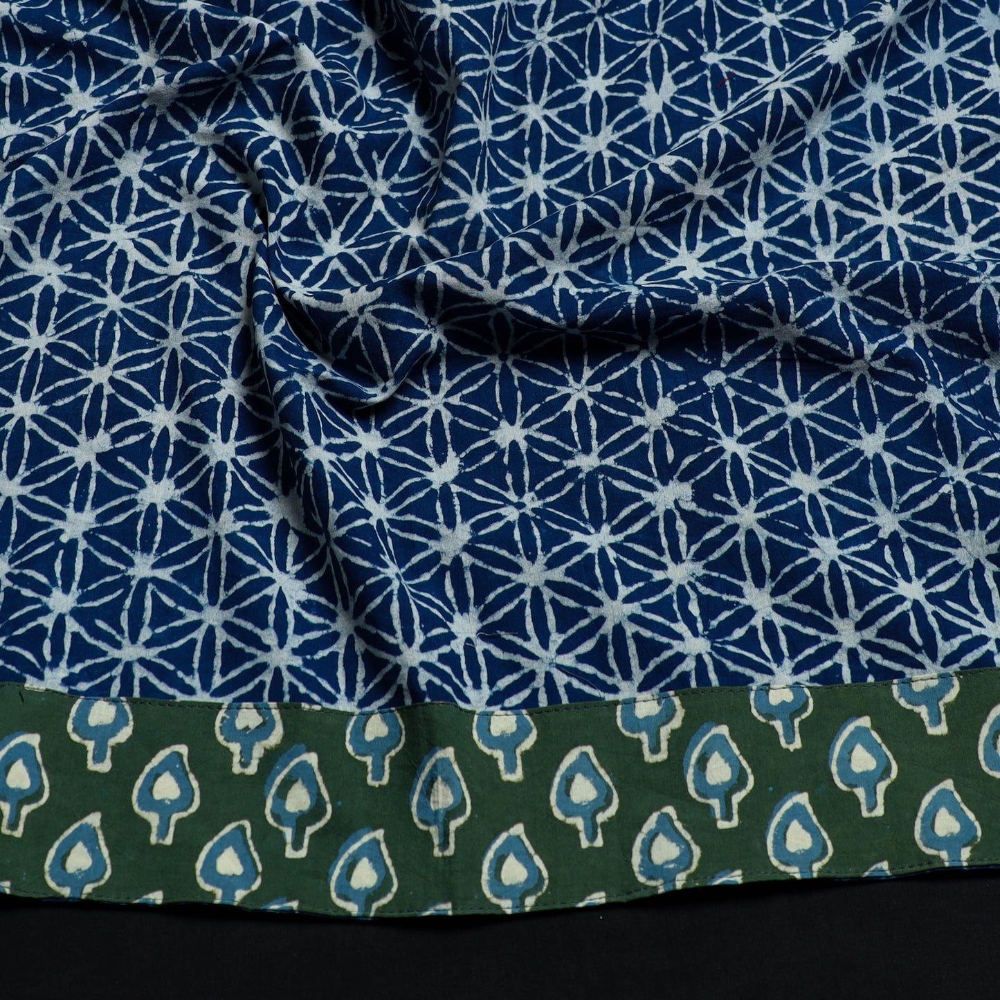 Blue - cotton pipad blouse piece 172 - handcrafted