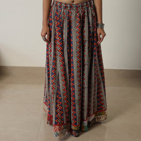  Bagru Block Printed 24 Kali Patchwork Cotton Long Skirt 16 Online at iTokri.com