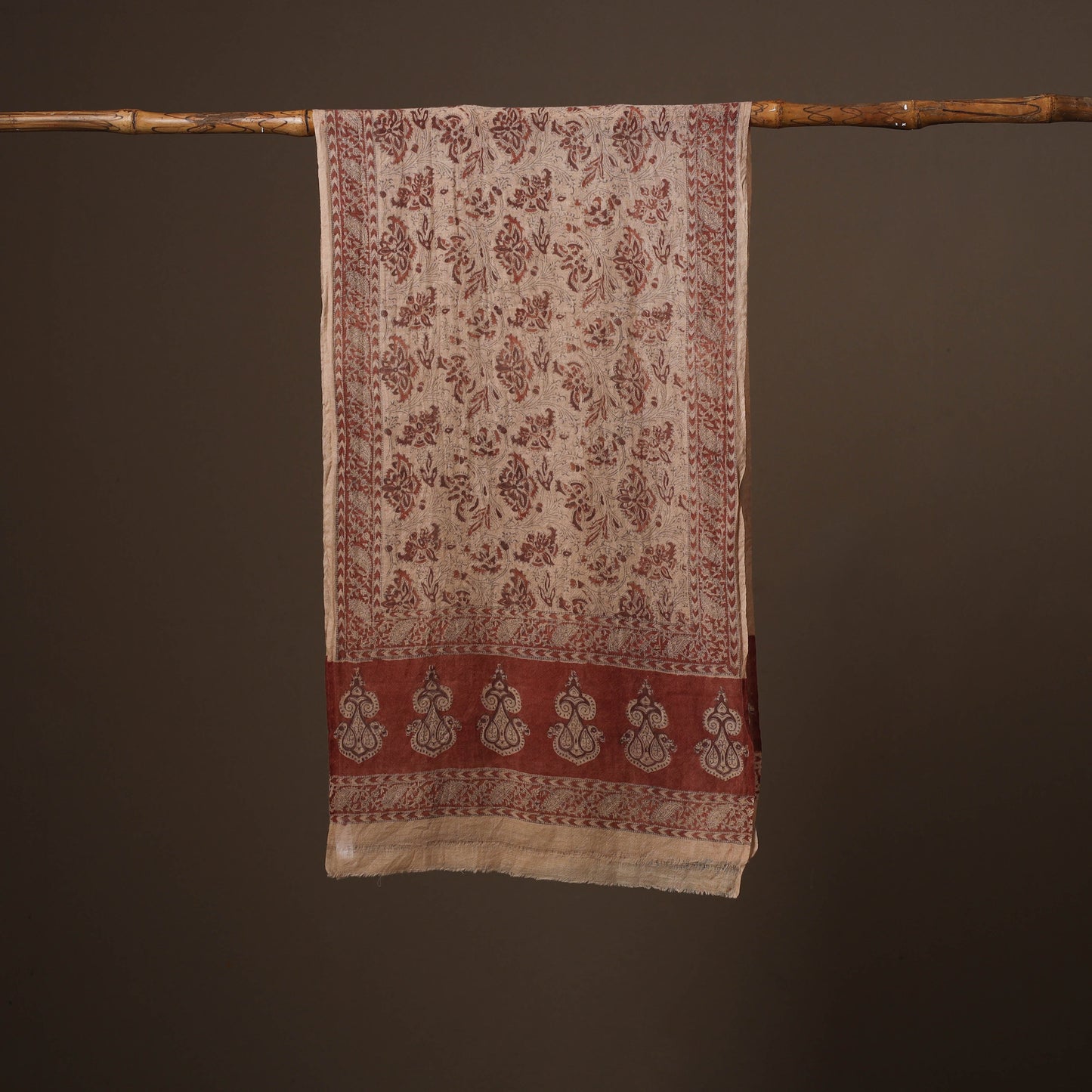 Pedana natural dyed hand wool kalamkari stole 13