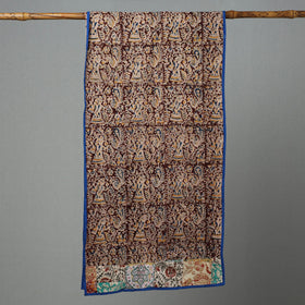 Maroon Kalamkari Block Printed Cotton Patchwork Stole