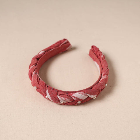 Fabart braided hair band with bead work 35 - handcrafted