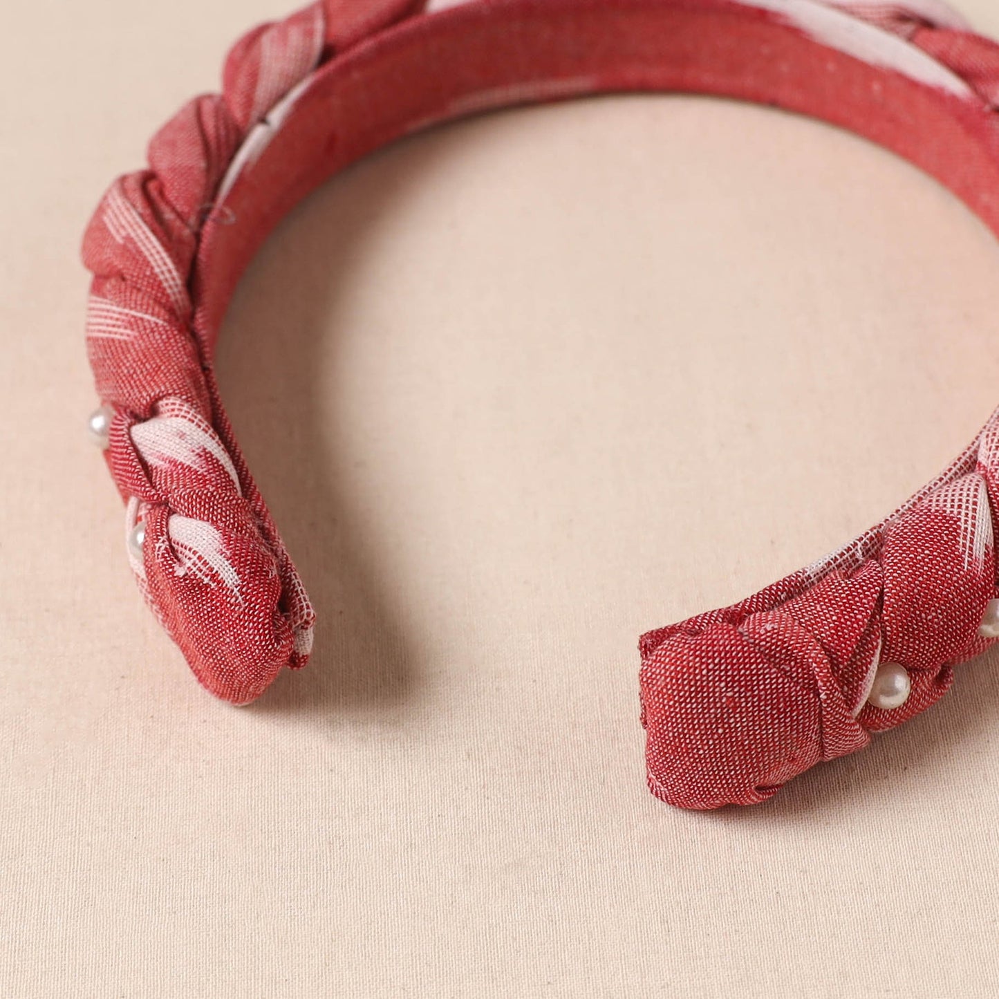 Fabart braided hair band with bead work 35 - handcrafted