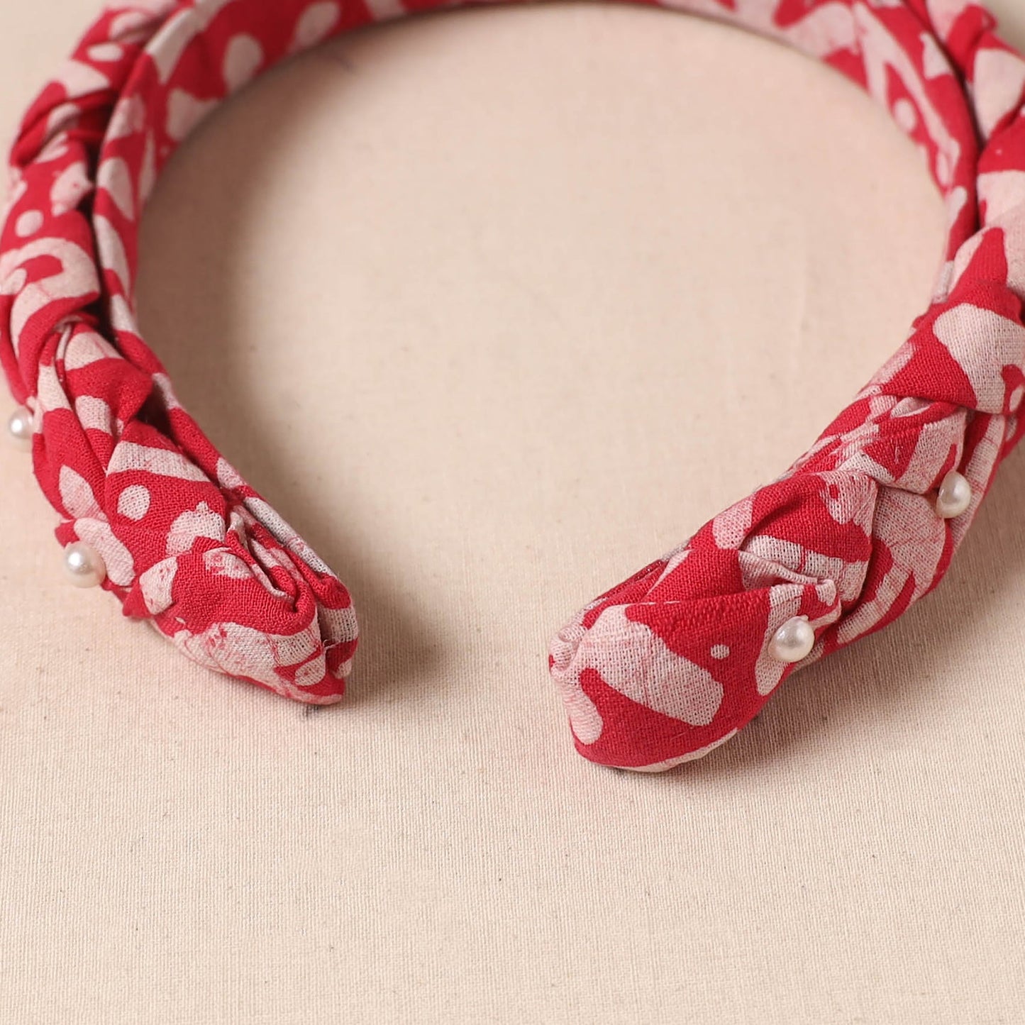 Fabart braided hair band with bead work 39 - handcrafted