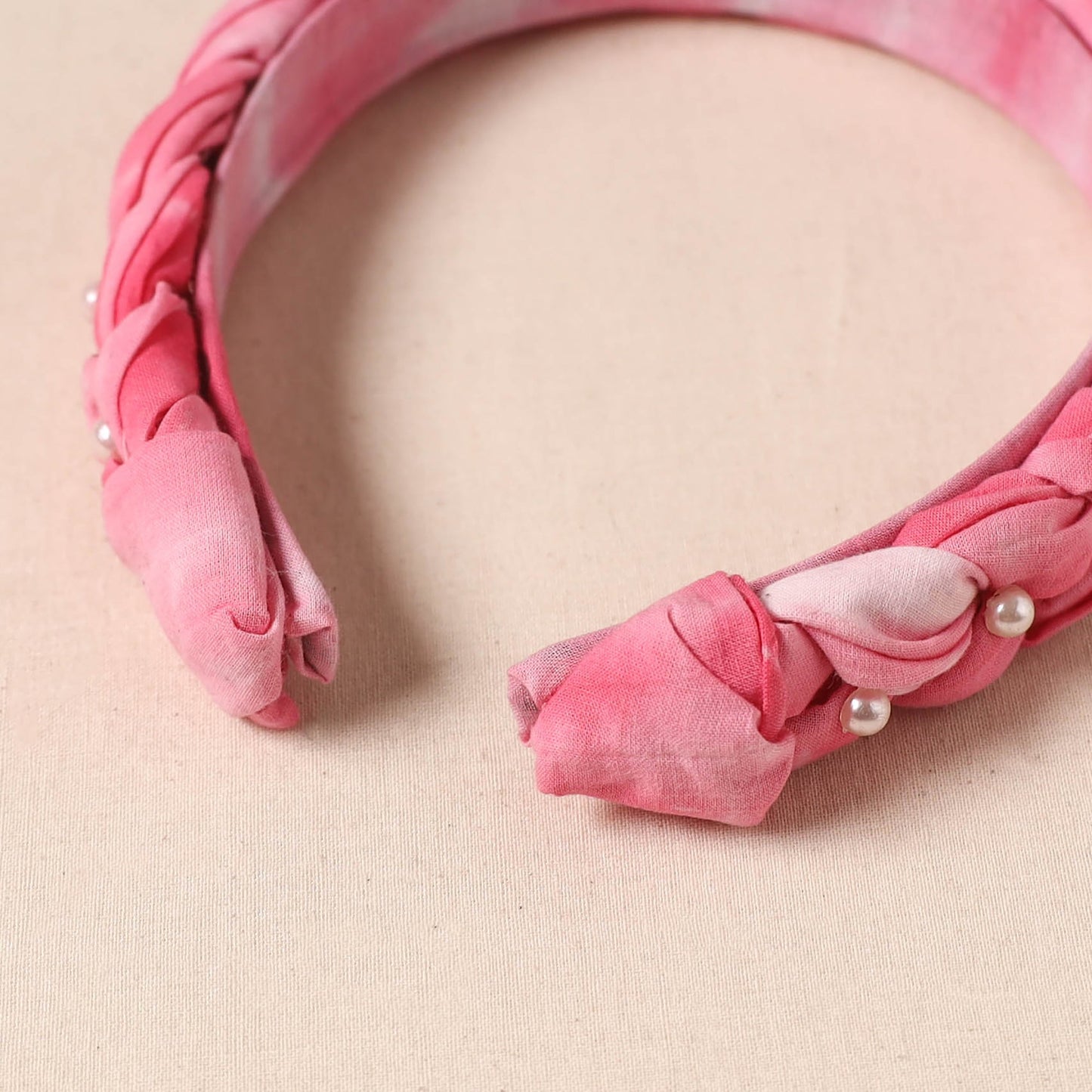 Fabart braided hair band with bead work 42 - handcrafted