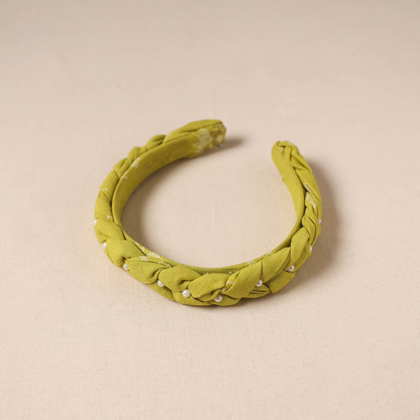 Fabart braided hair band with bead work 43 - handcrafted