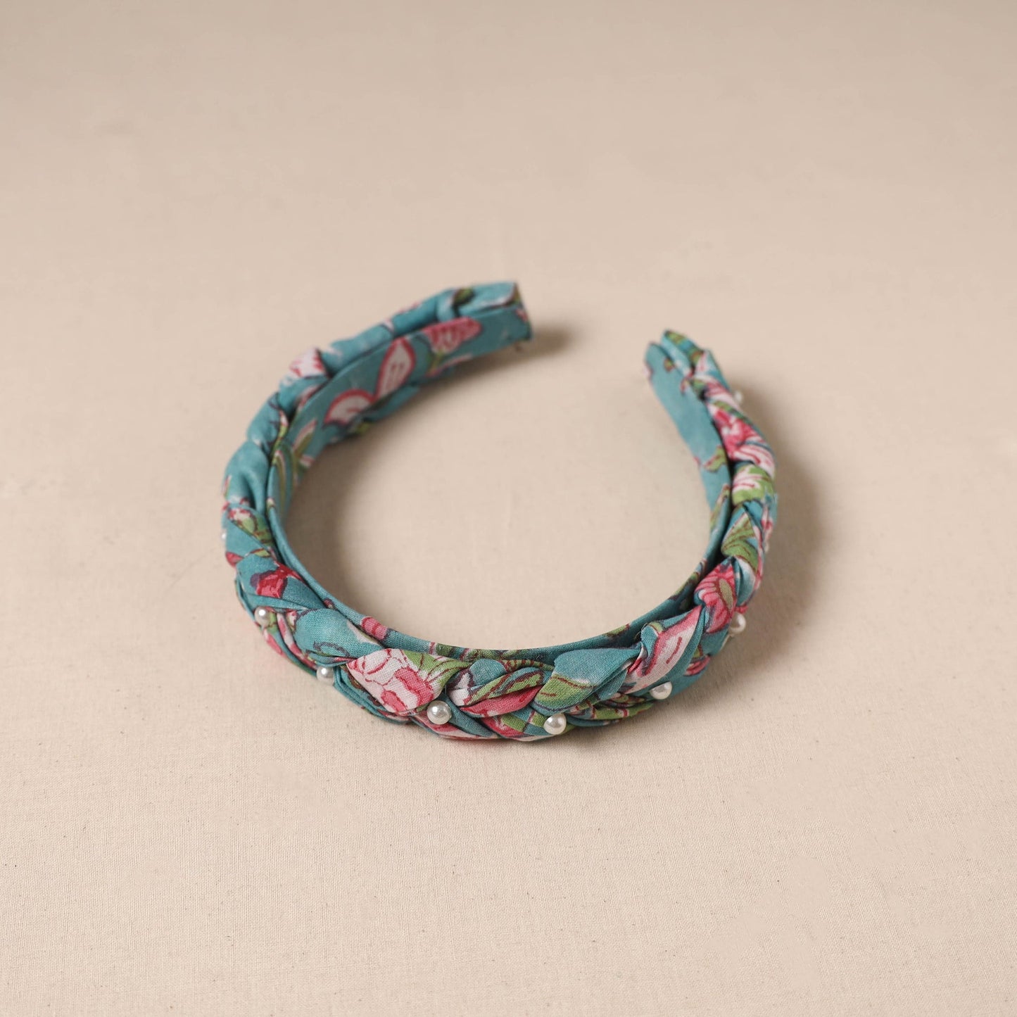 Fabart braided hair band with bead work 45 - handcrafted