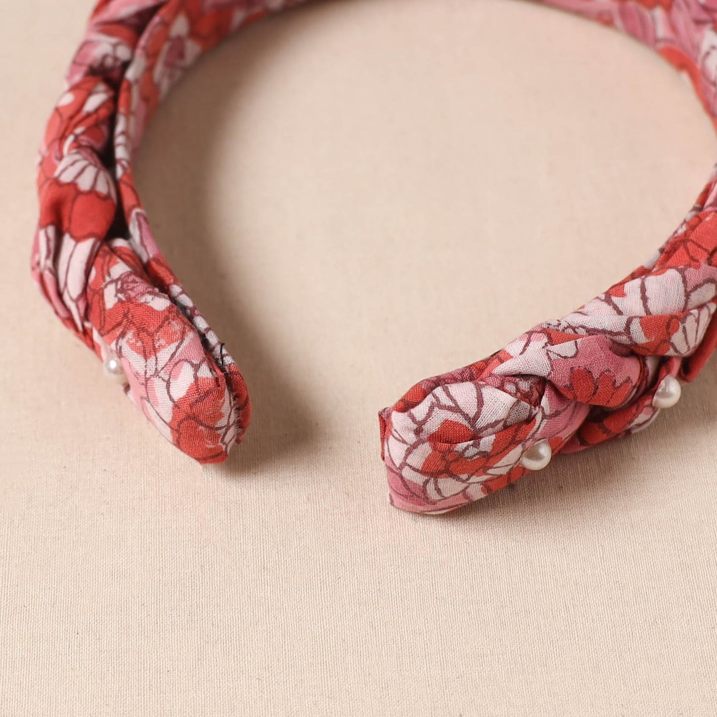 Fabart braided hair band with bead work 46 - handcrafted