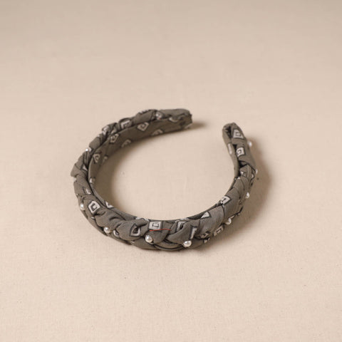 Fabart braided hair band with bead work 47 - handcrafted