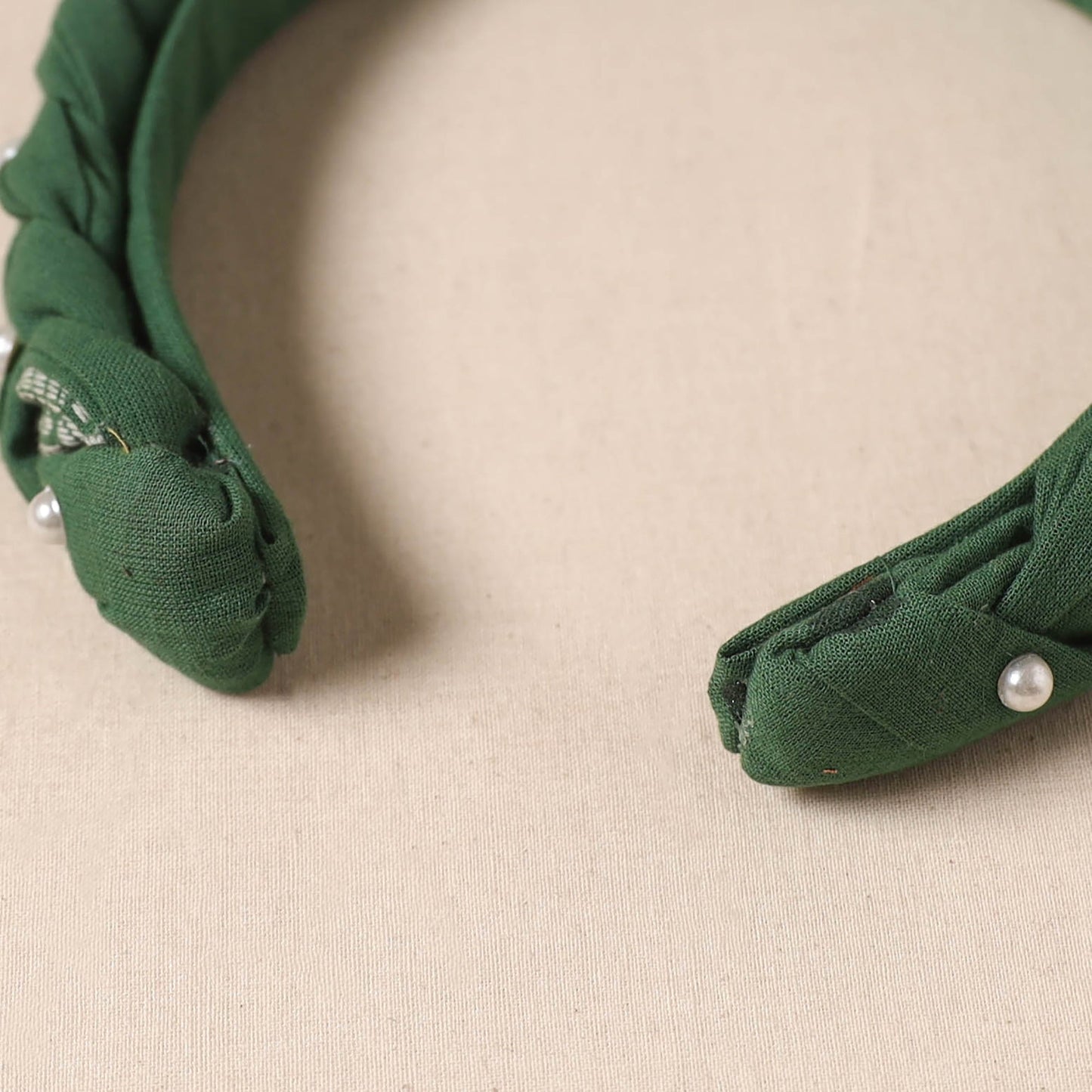 Fabart braided hair band with bead work 50 - handcrafted