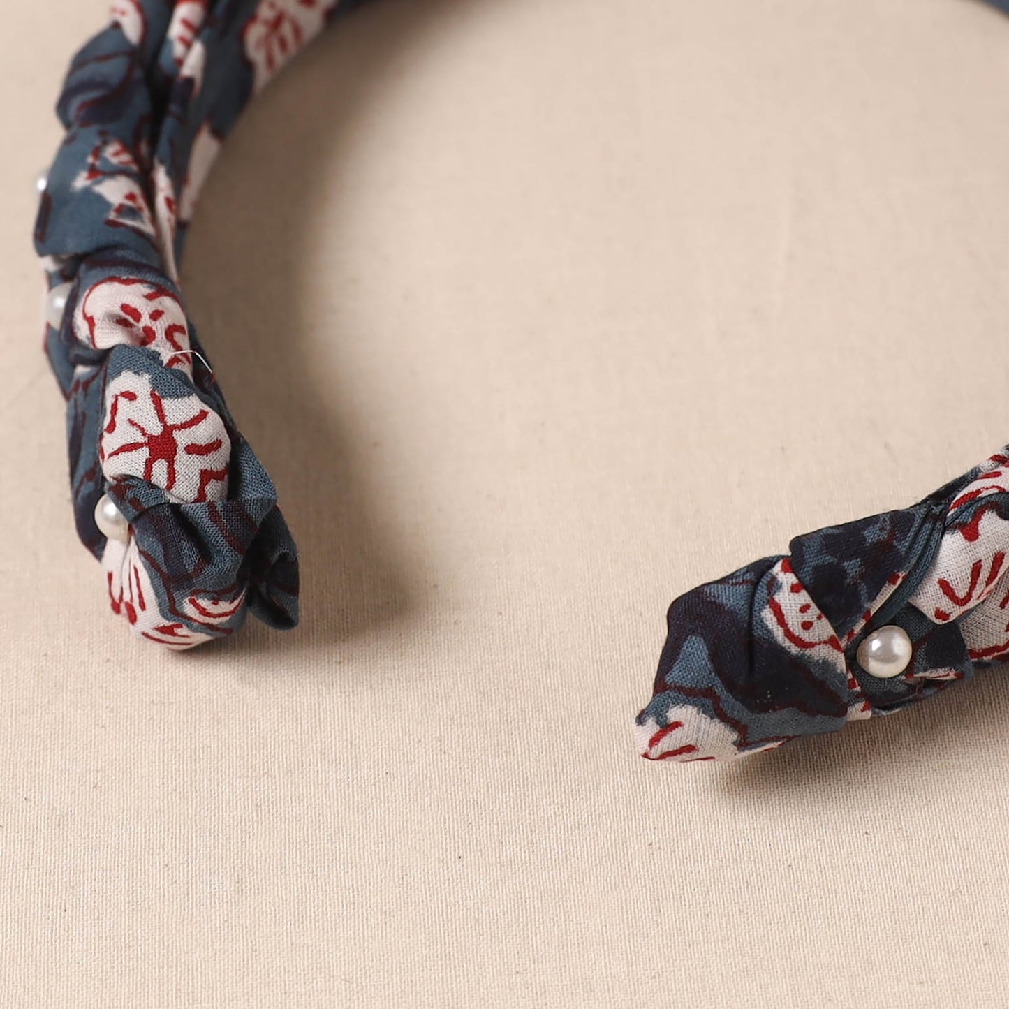 Fabart braided hair band with bead work 52 - handcrafted