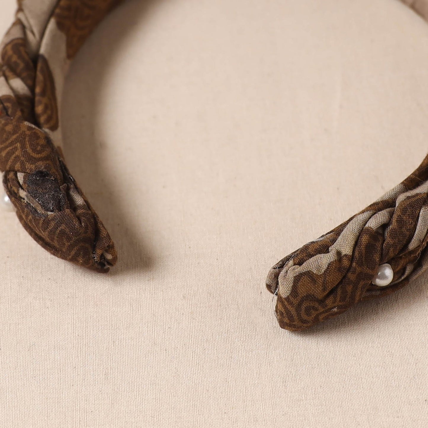 Fabart braided hair band with bead work 53 - handcrafted