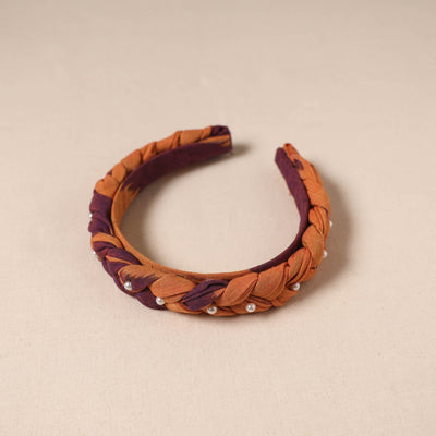 Fabart braided hair band with bead work 56 - handcrafted