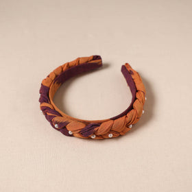 Fabart braided hair band with bead work 56 - handcrafted