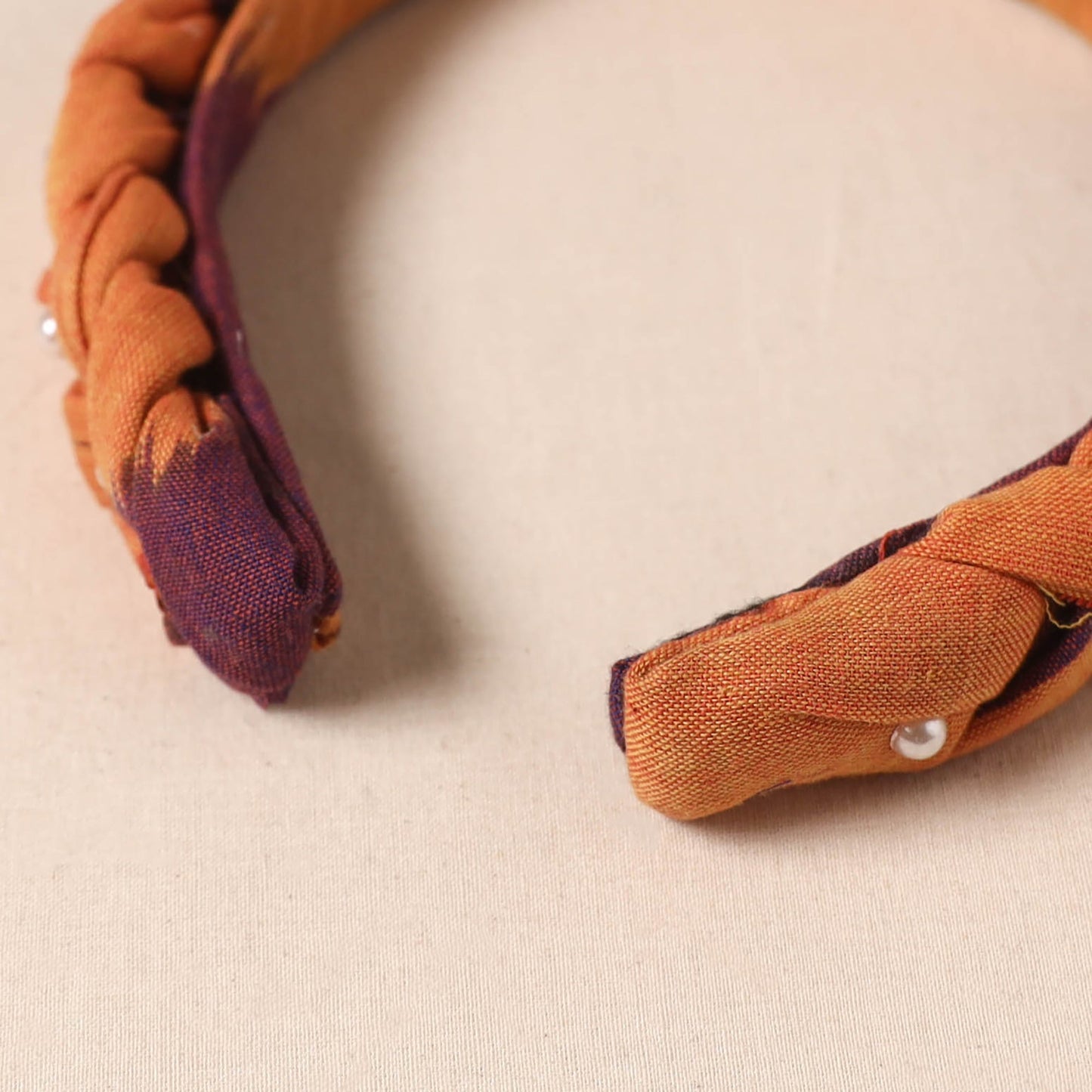 Fabart braided hair band with bead work 56 - handcrafted