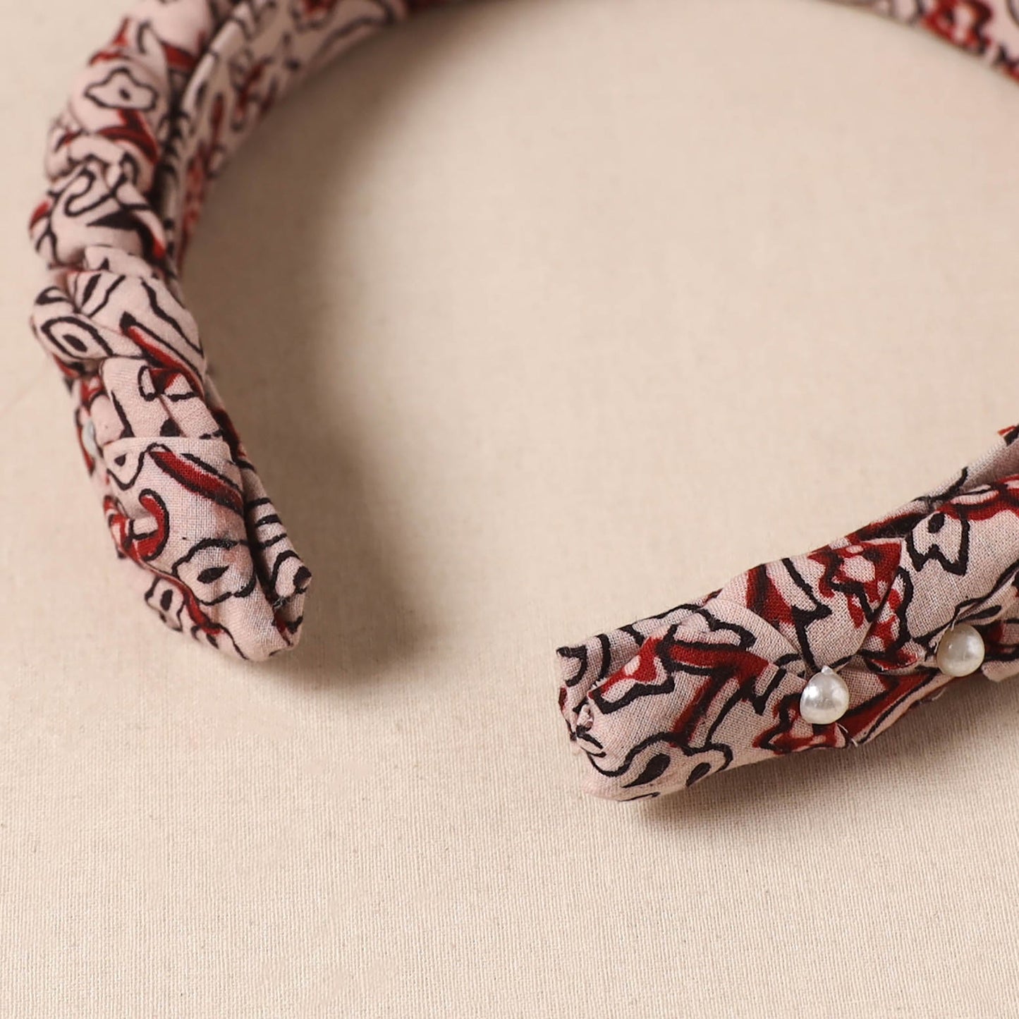 Fabart braided hair band with bead work 58 - handcrafted