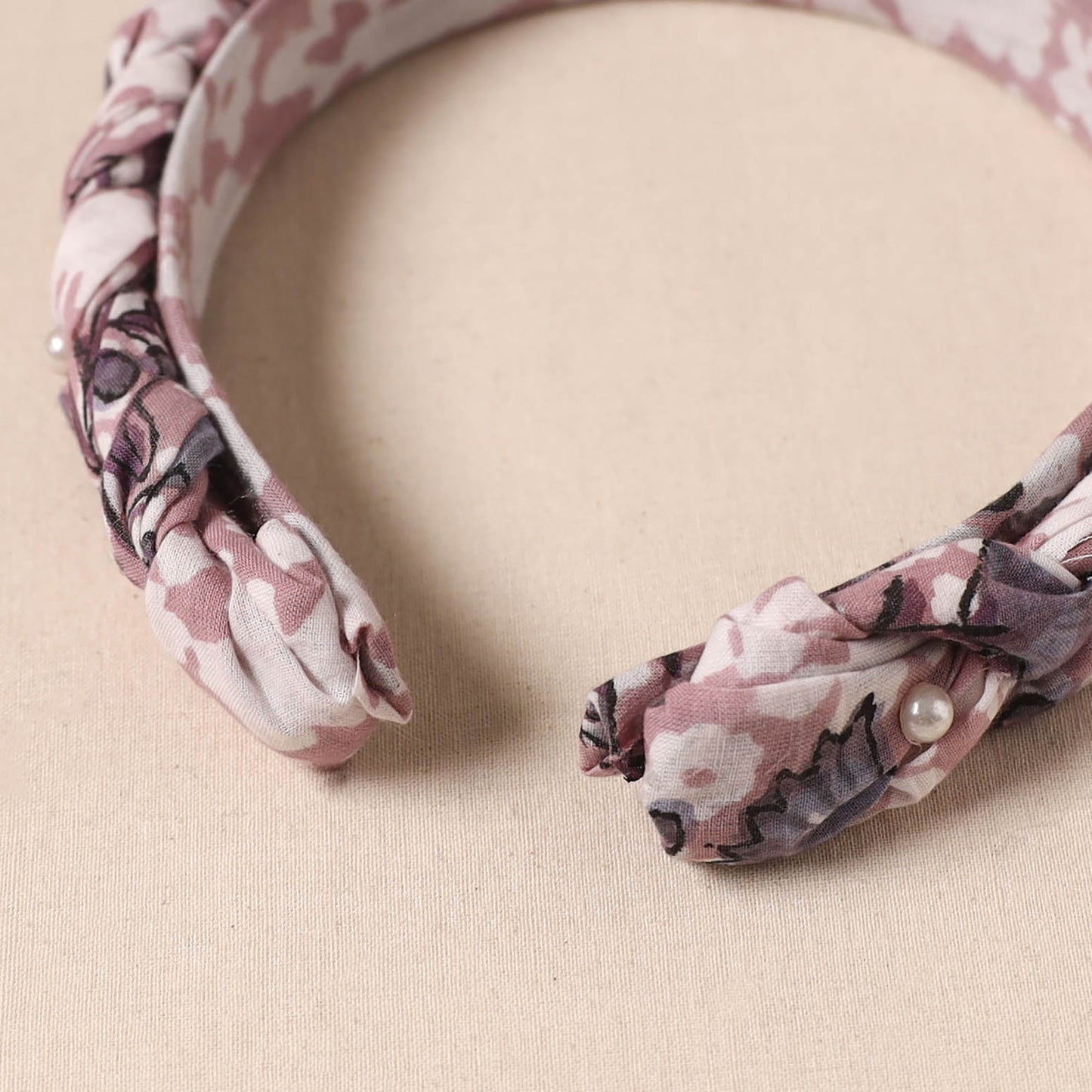 Fabart braided hair band with bead work 60 - handcrafted