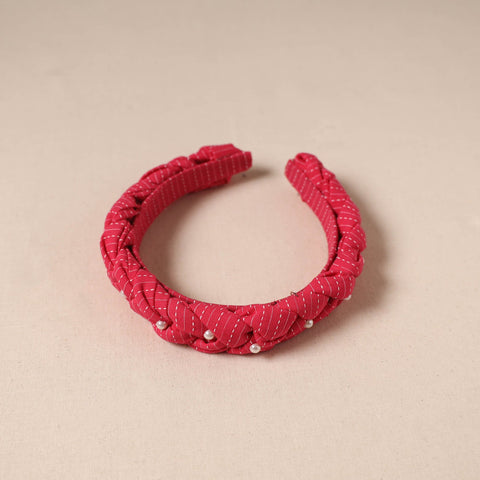 Fabart braided hair band with bead work 61 - handcrafted