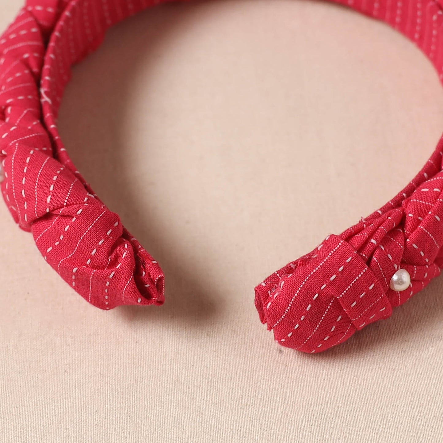 Fabart braided hair band with bead work 61 - handcrafted