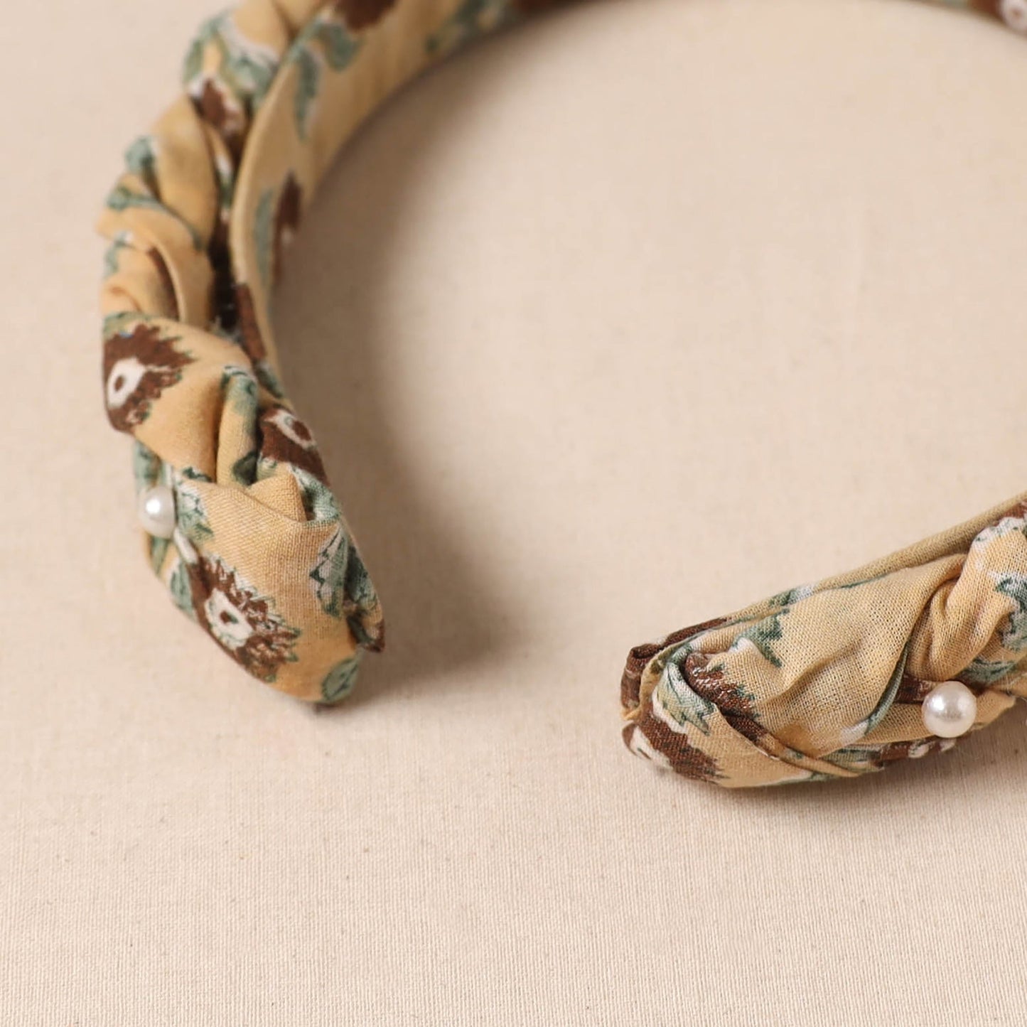 Fabart braided hair band with bead work 63 - handcrafted