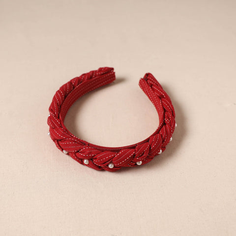 Fabart braided hair band with bead work 65 - handcrafted