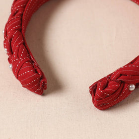 Fabart braided hair band with bead work 65 - handcrafted