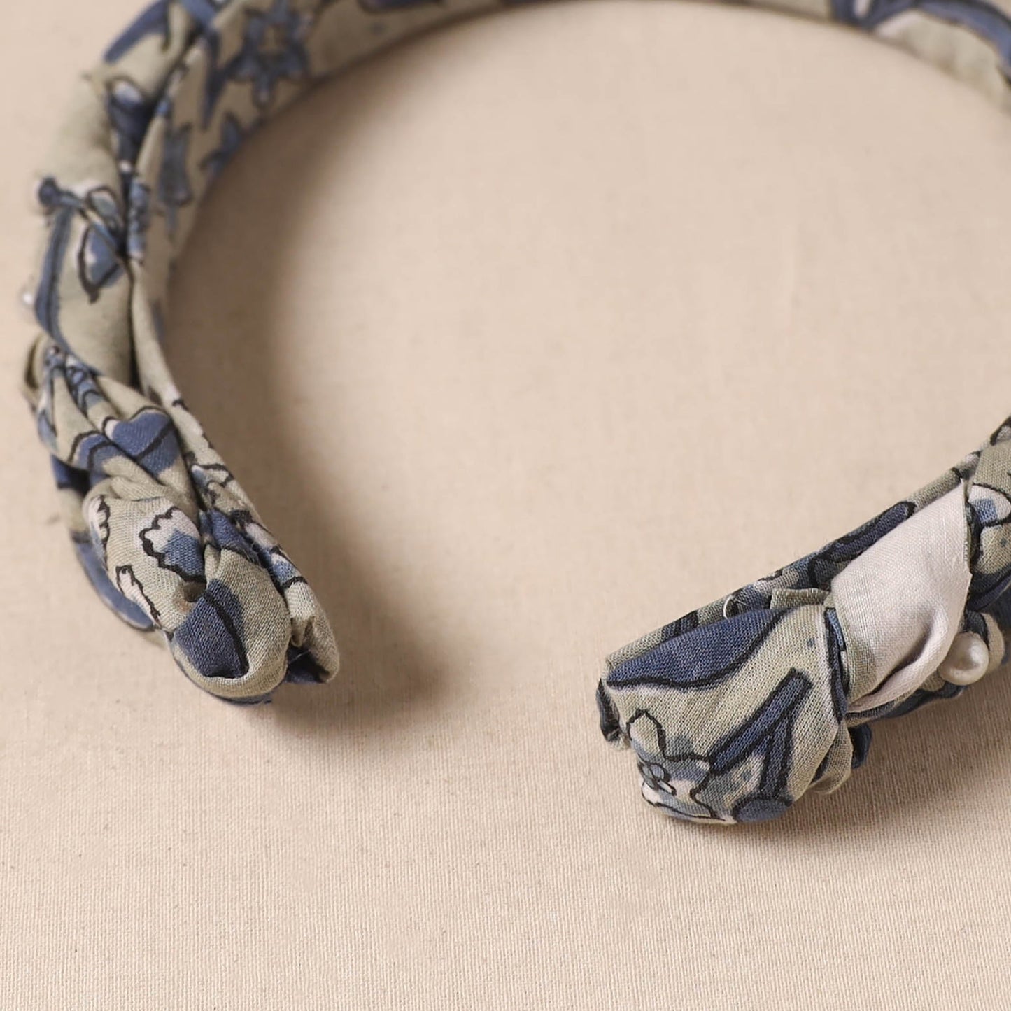 Fabart braided hair band with bead work 66 - handcrafted