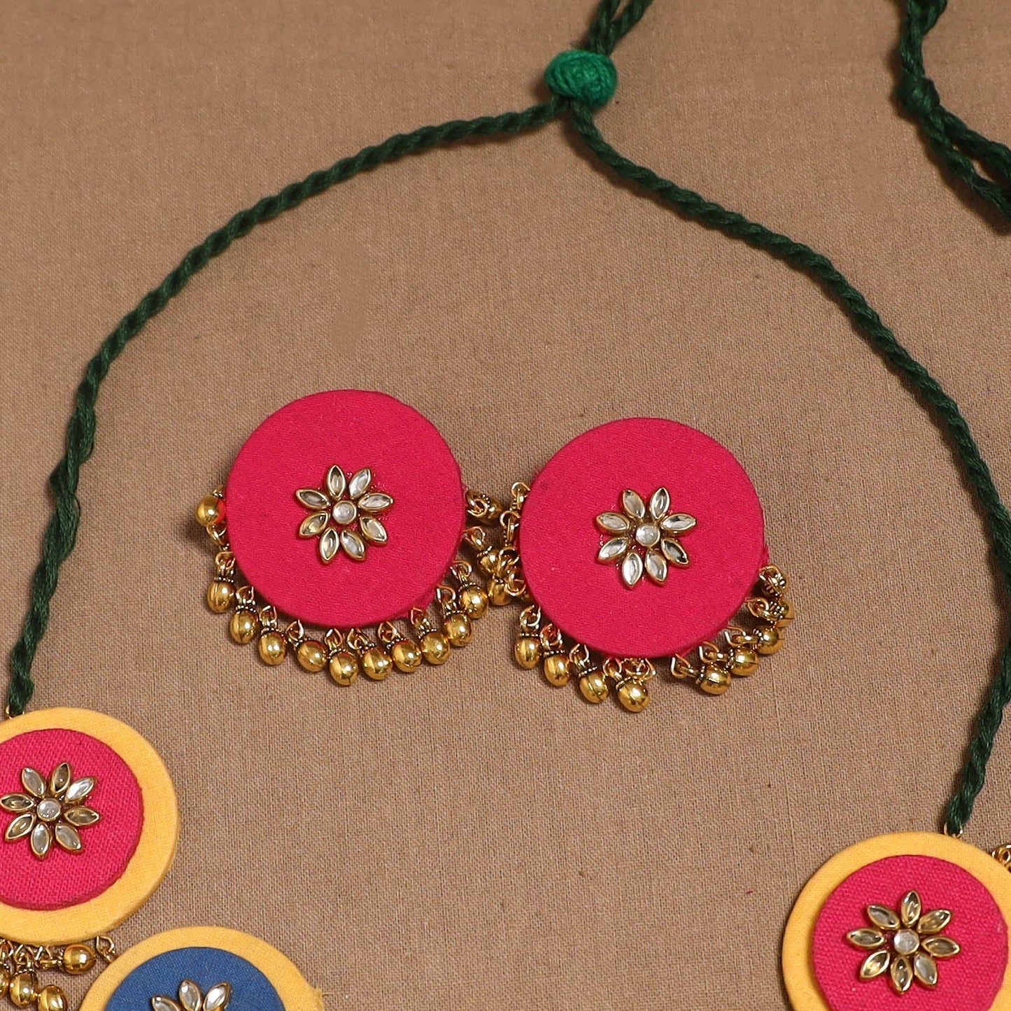 Fabart ghungroo & kundan work necklace set 22 - handcrafted