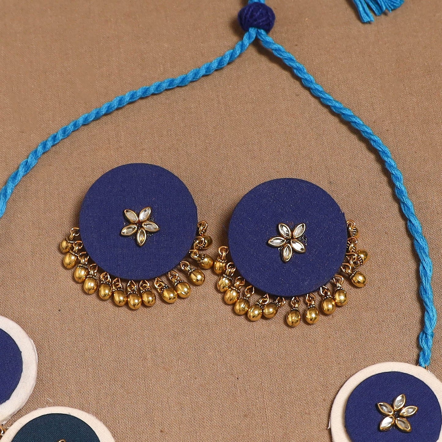 Fabart ghungroo & kundan work necklace set 26 - handcrafted