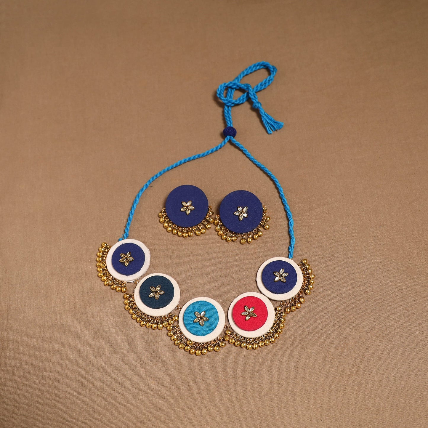 Fabart ghungroo & kundan work necklace set 26 - handcrafted