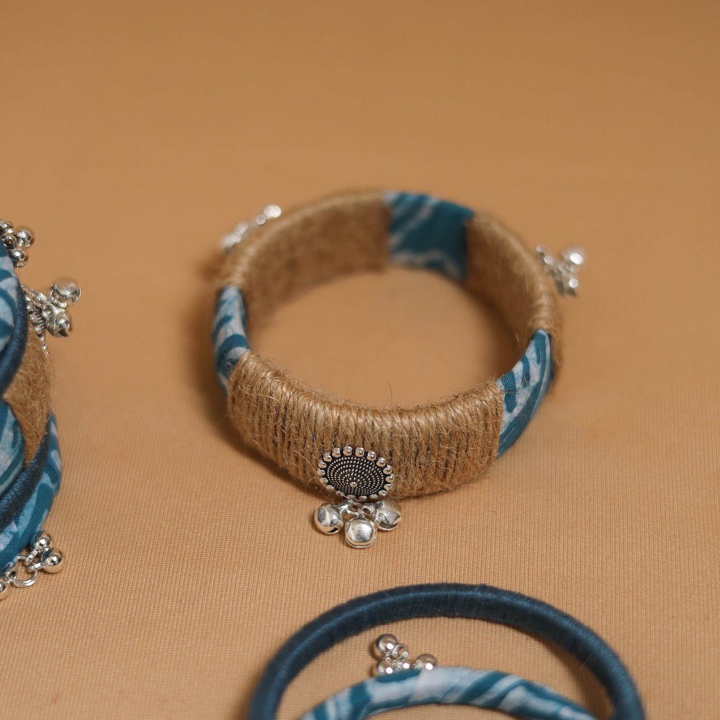 Fabart jute gs handmade bangle set 19 - handcrafted