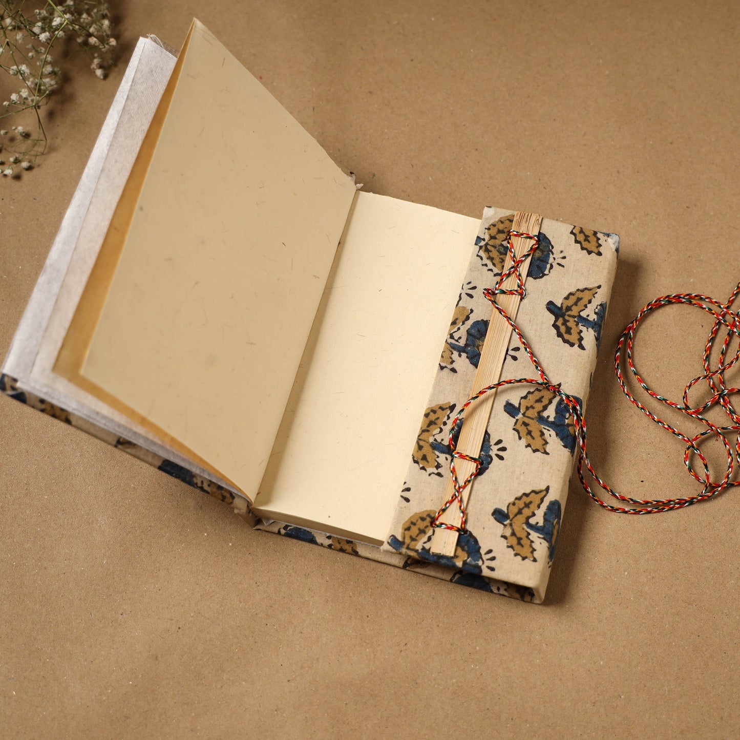 Fabric cover handmade paper notebook with thread lock 62