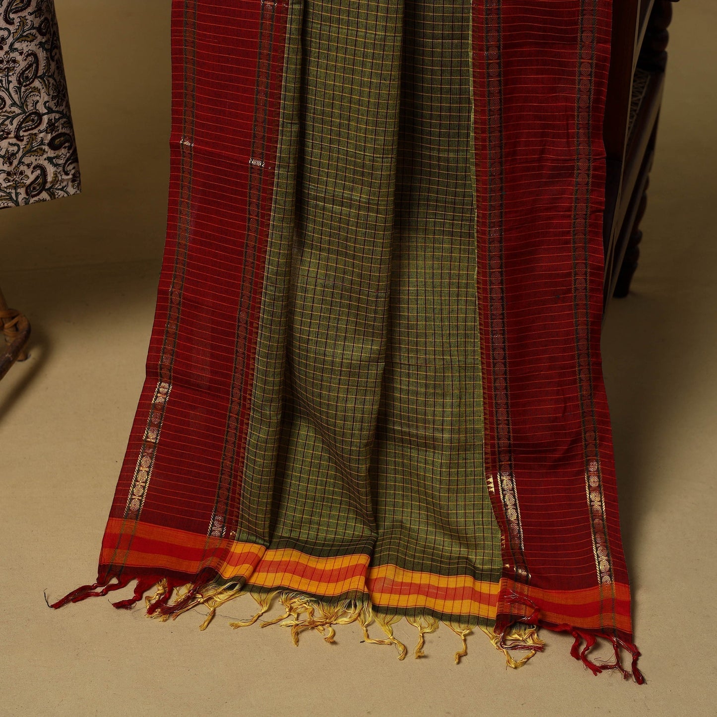 Pedana kalamkari cotton 2pc unstitched dress material