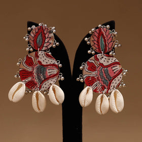 Falak shell & ghungroo work fabart handmade earrings