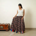 Multicolor - hand printed cotton long bagru skirt 08