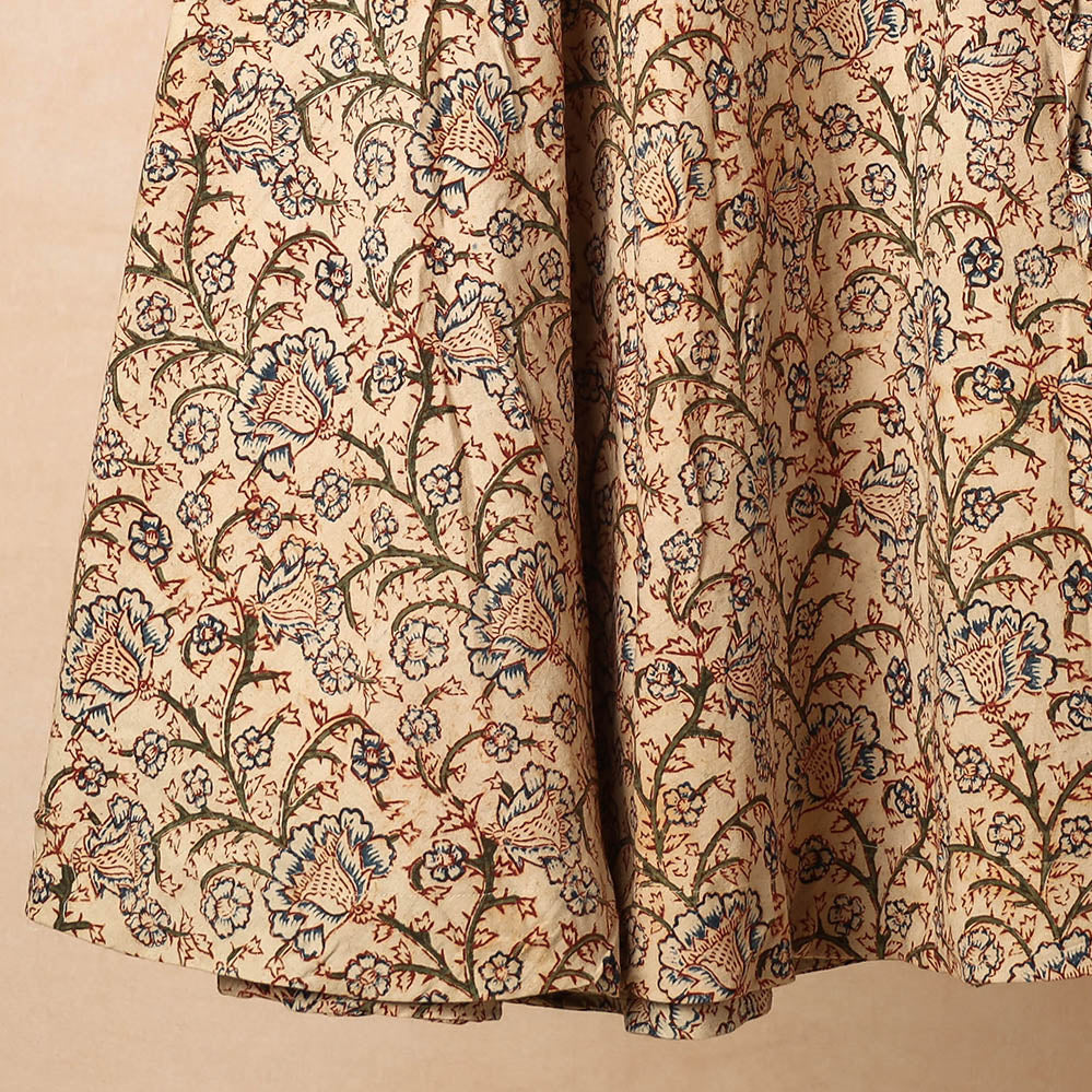  Kalamkari Block Printed Cotton Wrap Around Skirt 