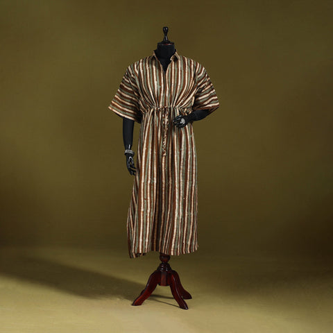 Hand batik cotton long kaftan 31 - handcrafted