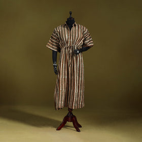 Hand batik cotton long kaftan 31 - handcrafted