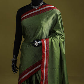 Silk cotton khun saree with ilkal pallu chikki paras border