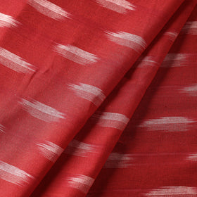 Buy Feather Shaped Butta On Red Pochampally Ikat Weave Cotton Fabric l iTokri.com