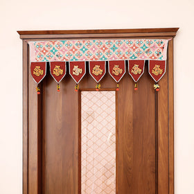  Festive Decor Mirror & Bead Work Traditional Phulkari Toran 